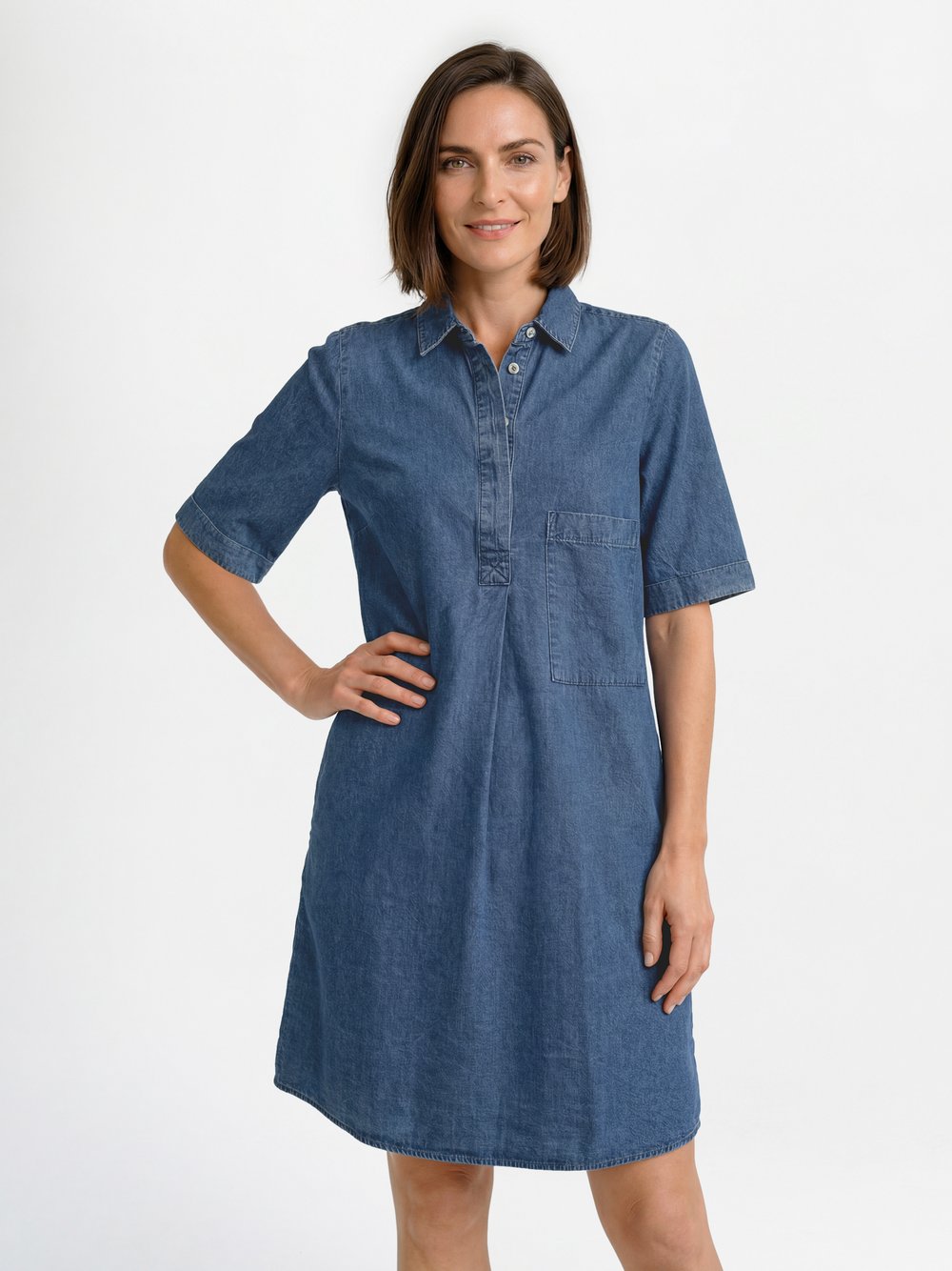 Marie Lund Kleid Damen Baumwolle blau, 44