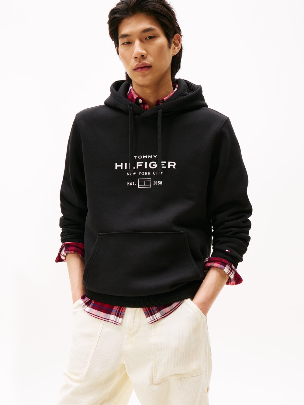 Tommy Hilfiger Hoodie Herren Baumwolle schwarz, S
