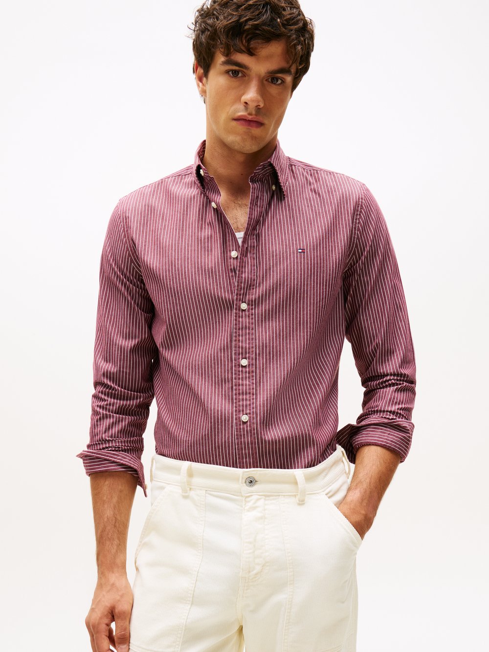 Tommy Hilfiger Freizeithemd Herren Regular Fit Baumwolle mehrfarbig gestreift, XXL