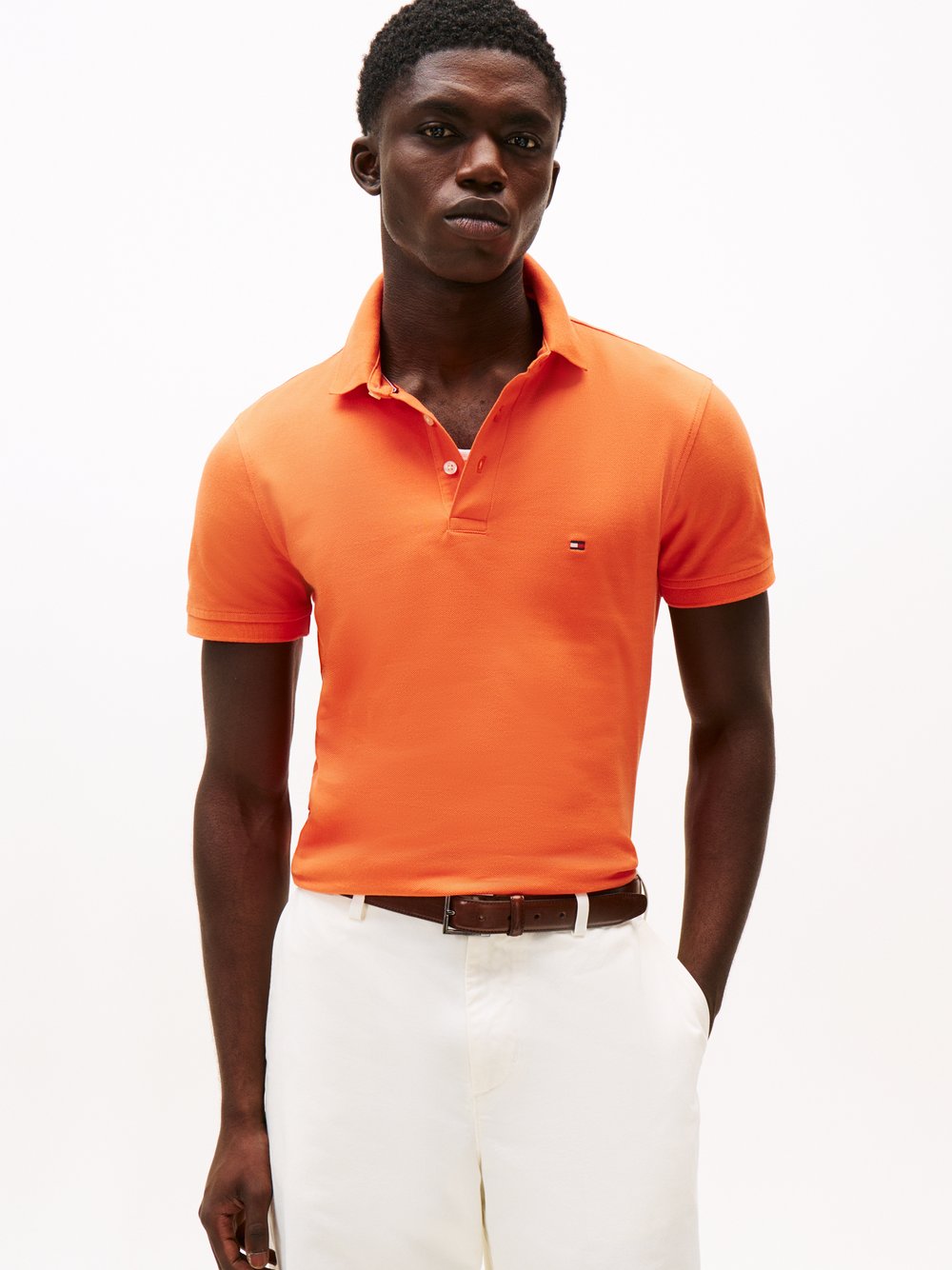 Tommy Hilfiger Poloshirt Herren Baumwolle orange, XL