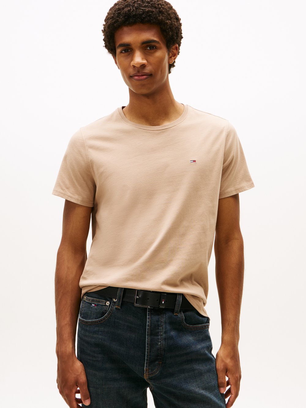 Tommy Jeans T-Shirt Herren Baumwolle beige, XXL