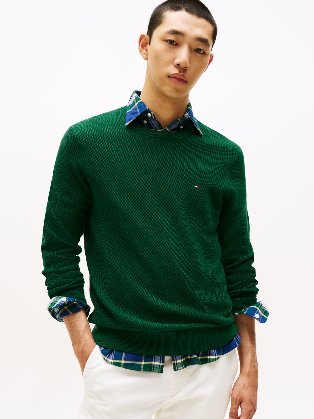 Tommy Hilfiger Pullover Herren Baumwolle grün, XXL