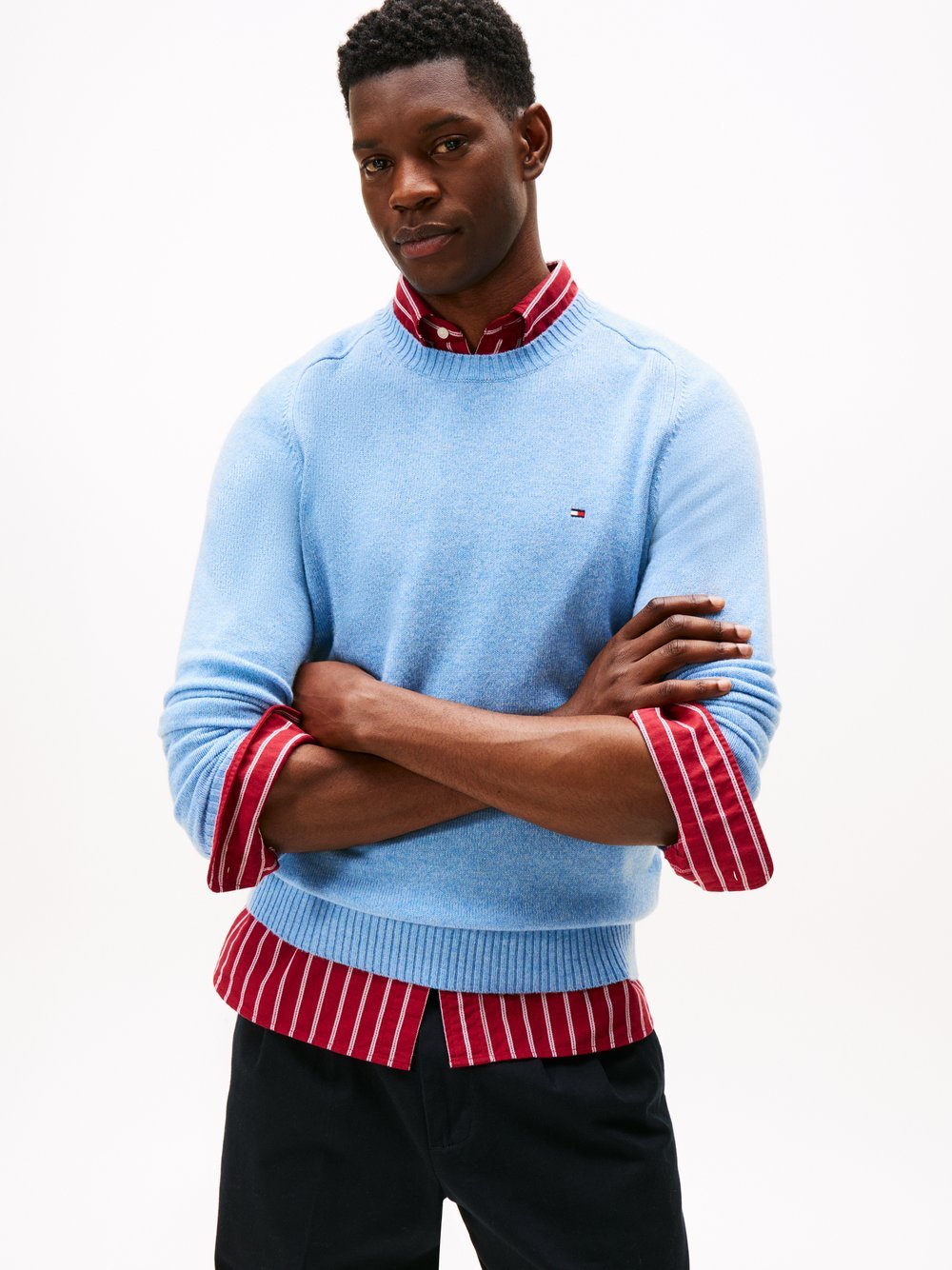 Thumbnail - Tommy Hilfiger Wollpullover Herren Wolle blau meliert, XL