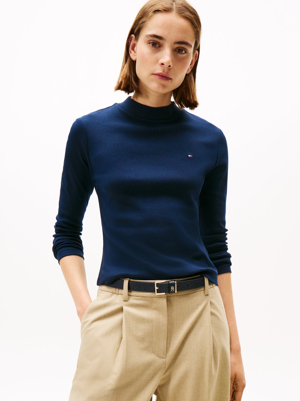 Thumbnail - Tommy Hilfiger Langarmshirt Damen Baumwolle blau, XXL