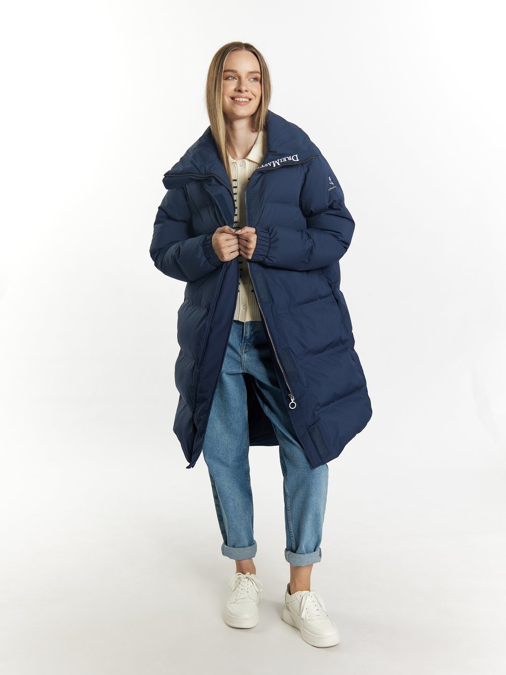 Dreimaster Wintermantel mit Wattierung Damen blau, XL