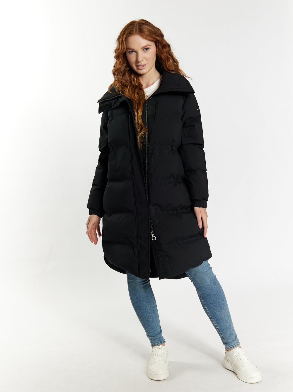 Dreimaster Wintermantel mit Wattierung Damen schwarz, L