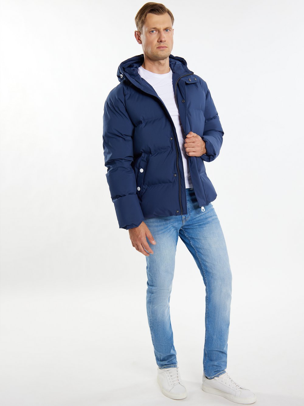 Dreimaster Winterjacke mit Wattierung Herren blau, L