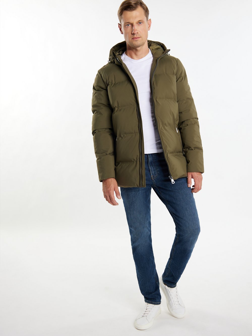 Dreimaster Winterjacke mit Wattierung Herren grün, XL