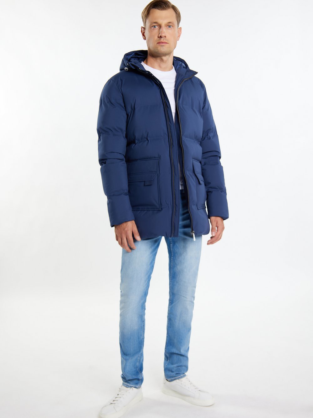 Dreimaster Winterjacke mit Wattierung Herren blau, XXL