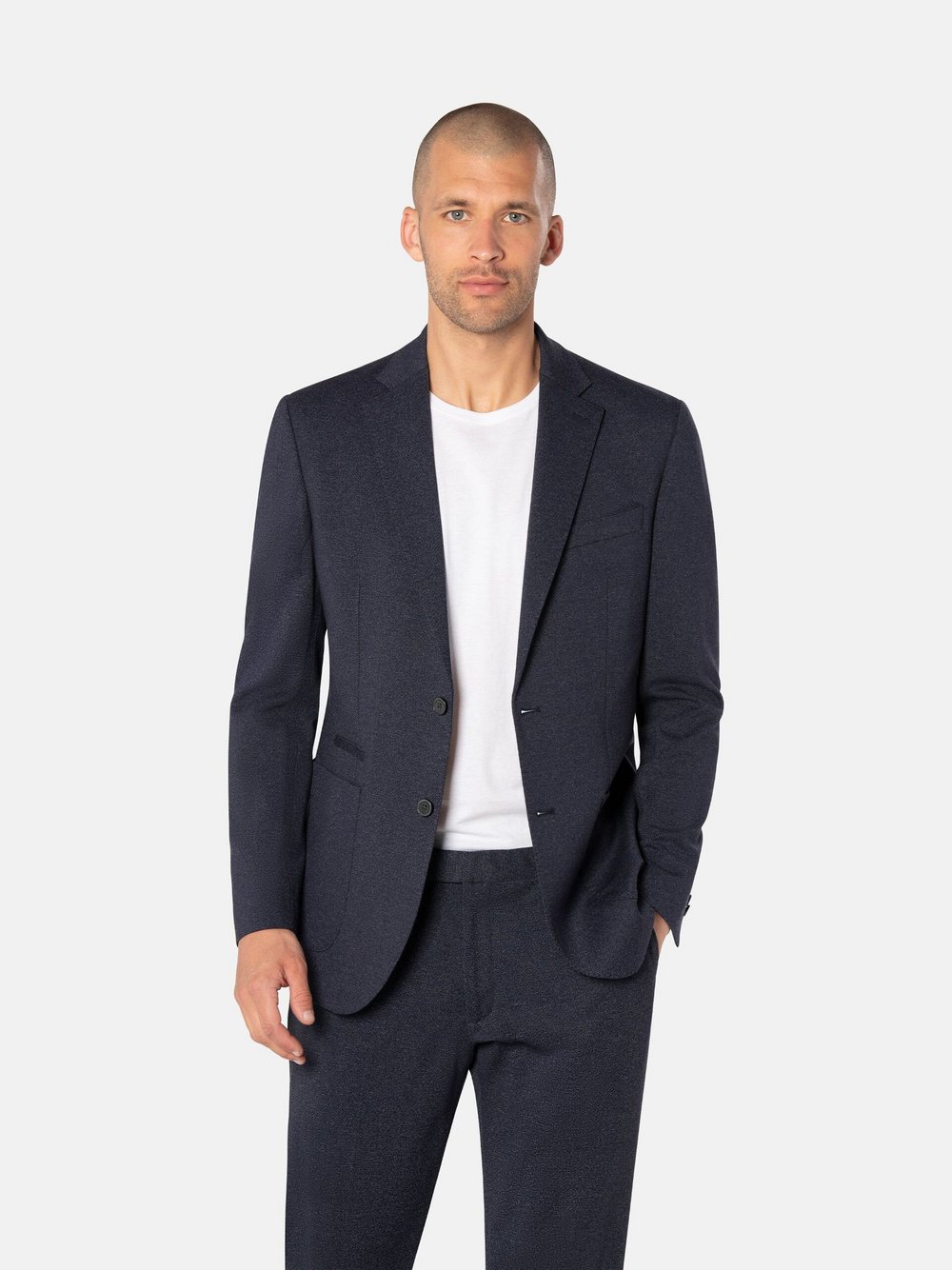 Thumbnail - Benvenuto Anzugsakko Herren Modern Fit blau meliert, 102