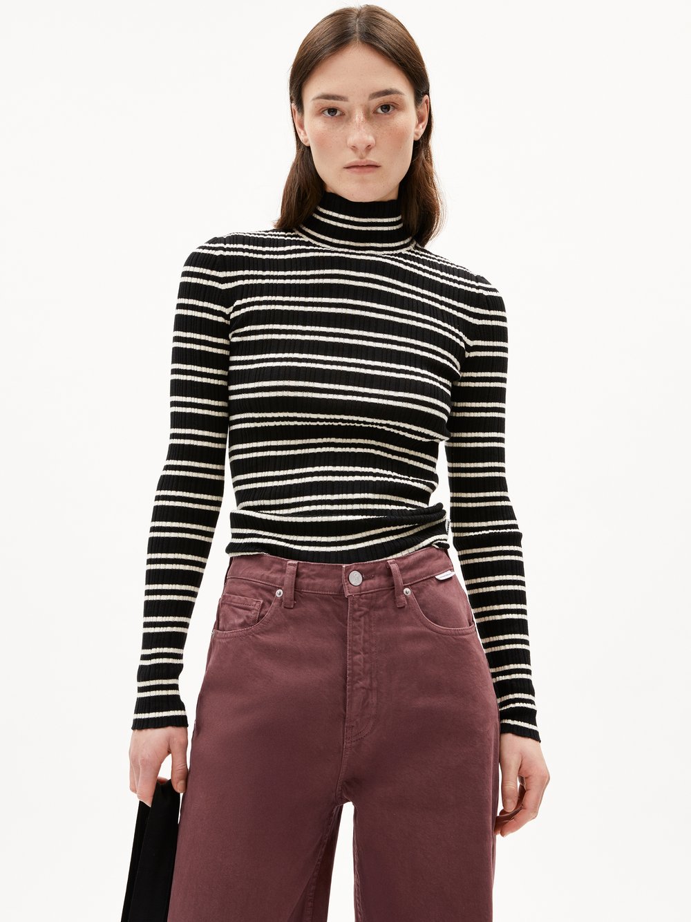 Thumbnail - ARMEDANGELS Strickpullover Damen Baumwolle mehrfarbig gestreift, XS