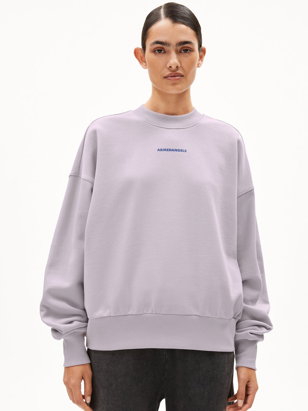 ARMEDANGELS Sweatshirt Damen Baumwolle lila bedruckt, L