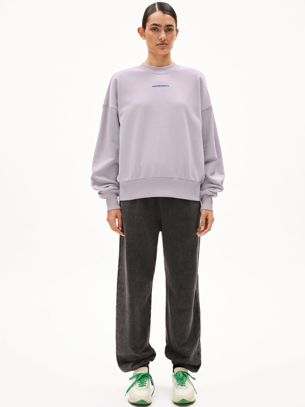 Thumbnail - ARMEDANGELS Sweatshirt Damen Baumwolle lila bedruckt, XS
