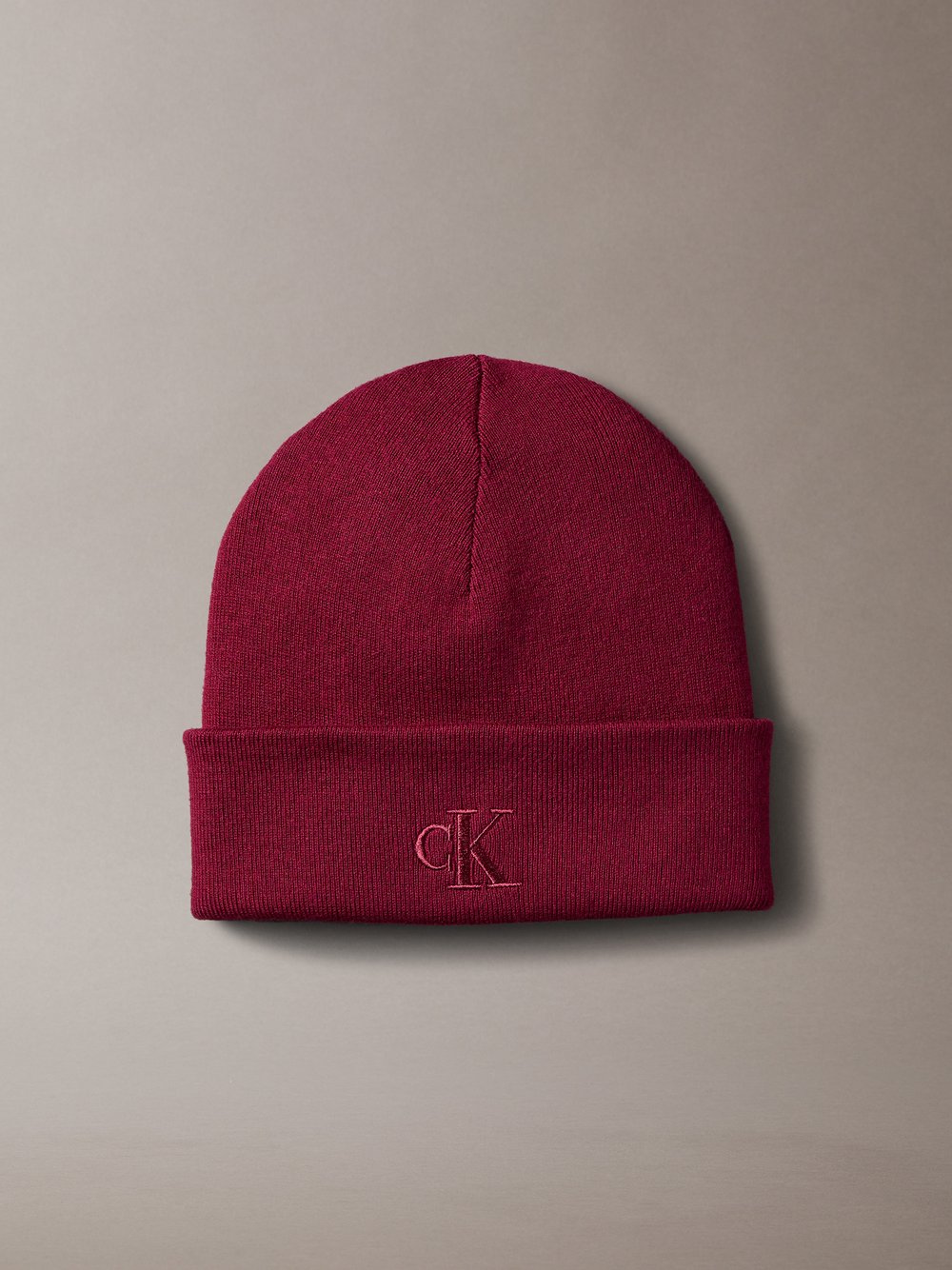 Calvin Klein Mütze Damen Viskose rot, ONE SIZE