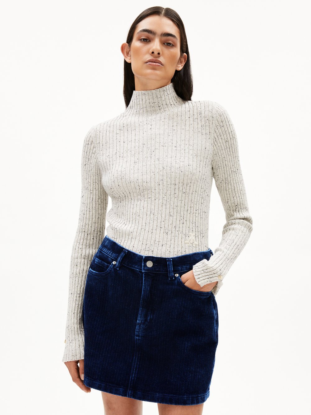 Thumbnail - ARMEDANGELS Pullover Damen Baumwolle grau meliert, M