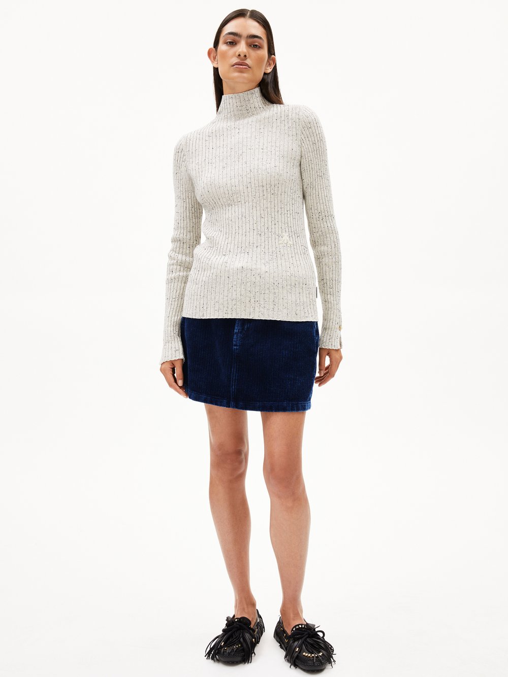 ARMEDANGELS Pullover Damen Baumwolle grau meliert, XS
