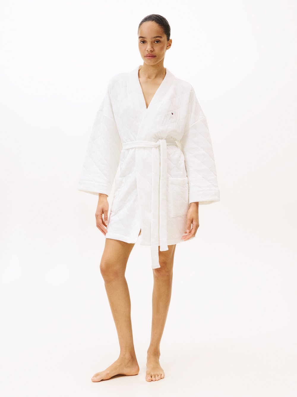 Tommy Hilfiger Bademantel Damen Baumwolle weiß, XS