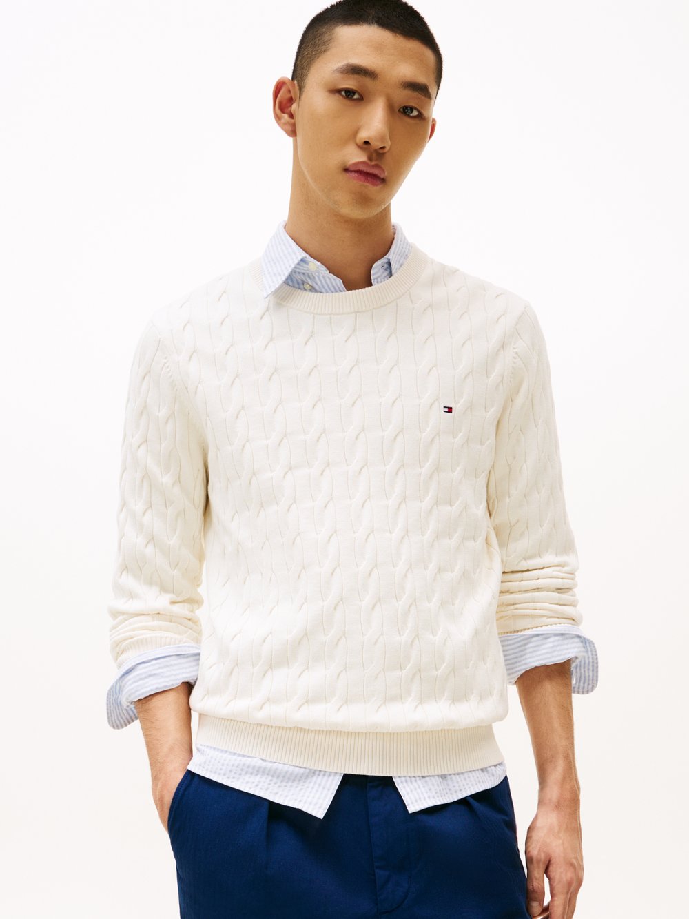 Thumbnail - Tommy Hilfiger Pullover Herren Feinstrick weiß, M