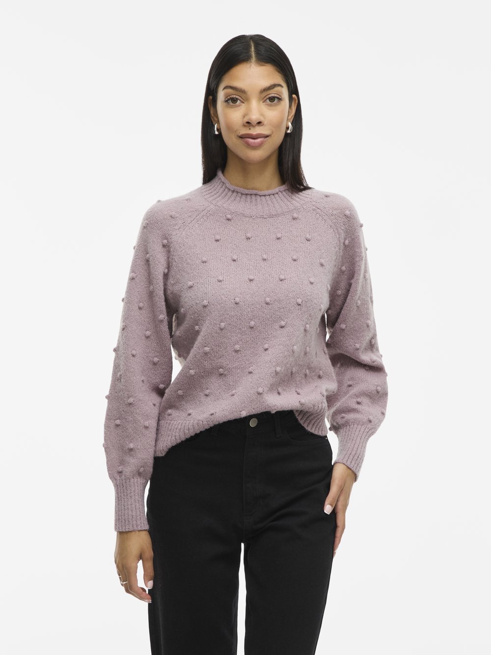 Vila Strickpullover Damen rosa strukturiert, XS
