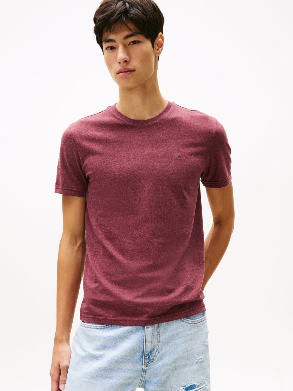 Thumbnail - Tommy Jeans T-Shirt Herren Baumwolle rot meliert, M