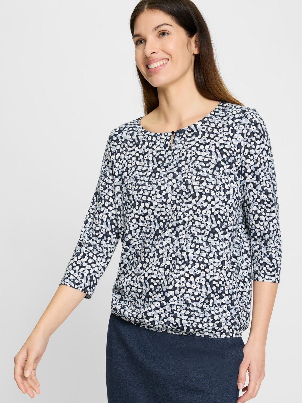 Olsen Langarmshirt Damen Jersey mehrfarbig gemustert, 38