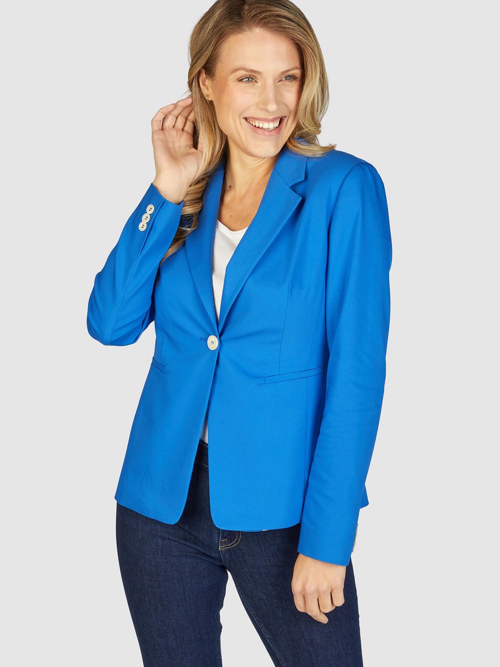 White Label Blazer Damen Baumwolle blau, 34