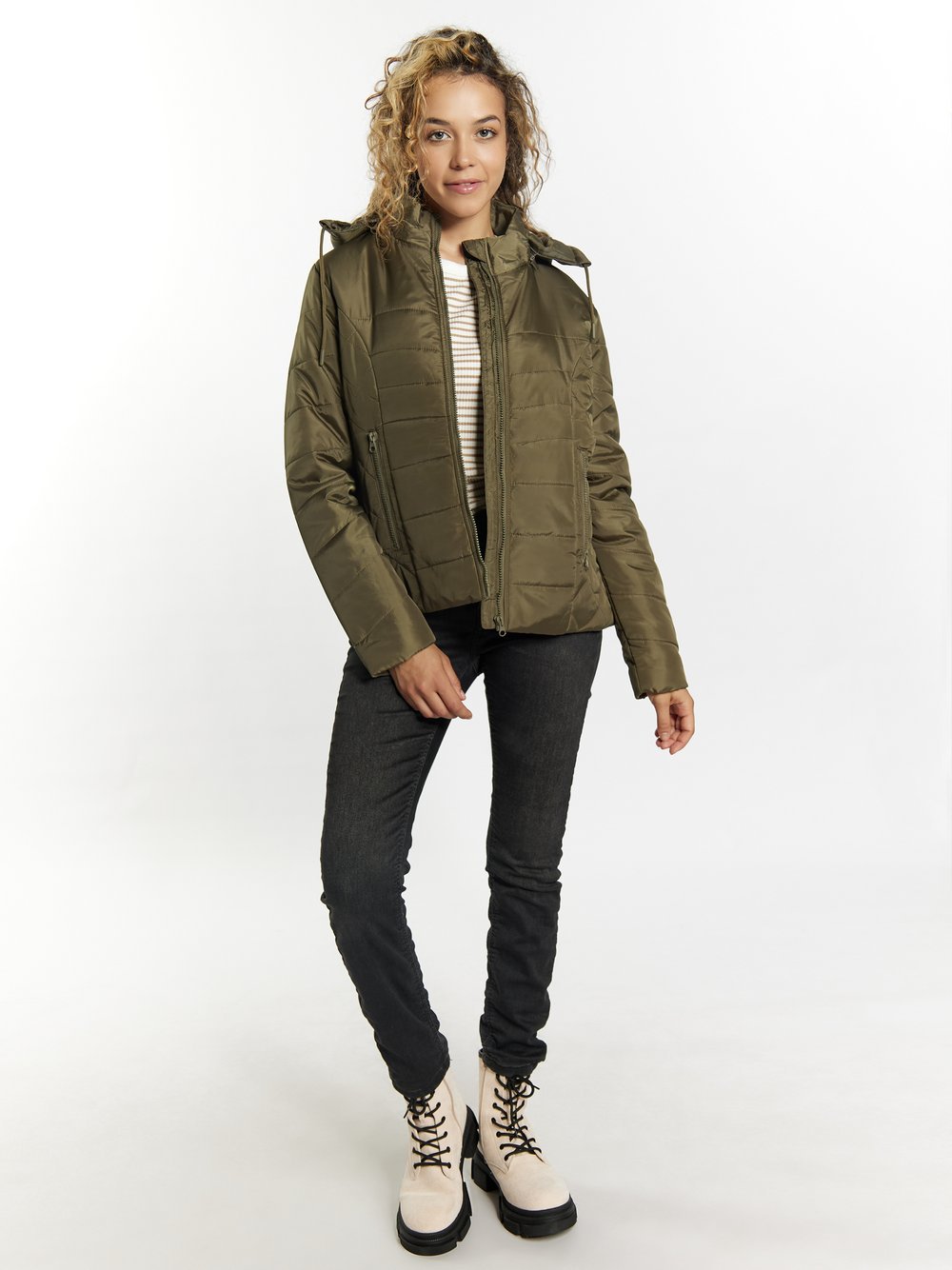 MyMo Leicht wattierte Jacke Damen grün, XS