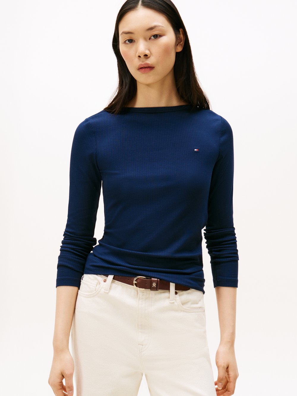Thumbnail - Tommy Hilfiger Langarmshirt Damen Viskose blau, L