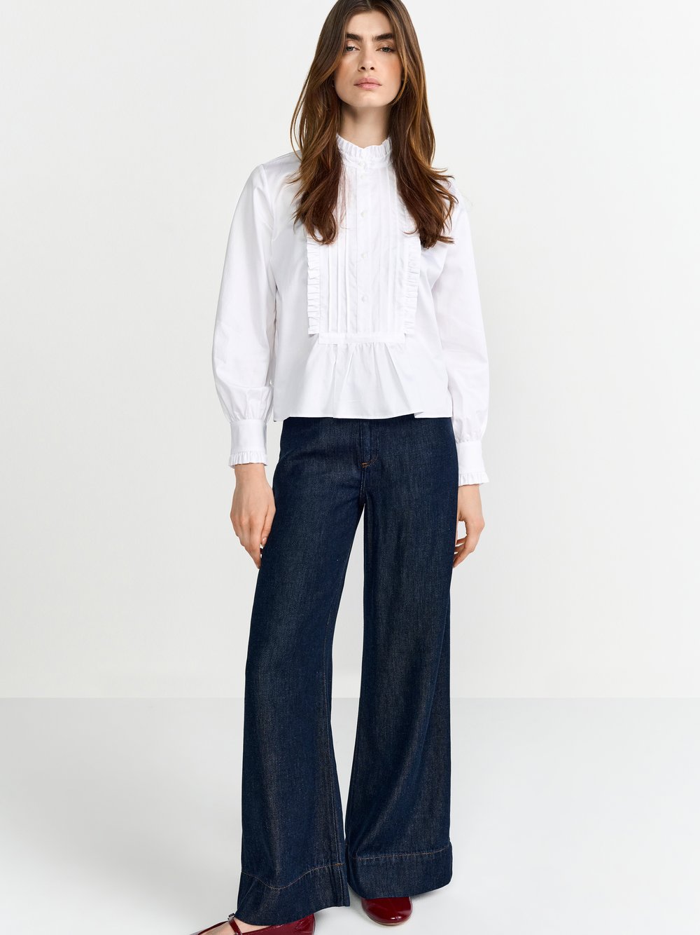 Thumbnail - Rich & Royal Rüschenbluse Damen Baumwolle weiß, 36