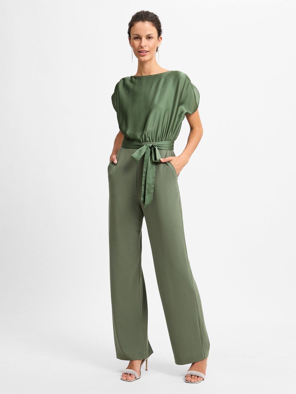 Swing Jumpsuit Damen Chiffon grün, 36