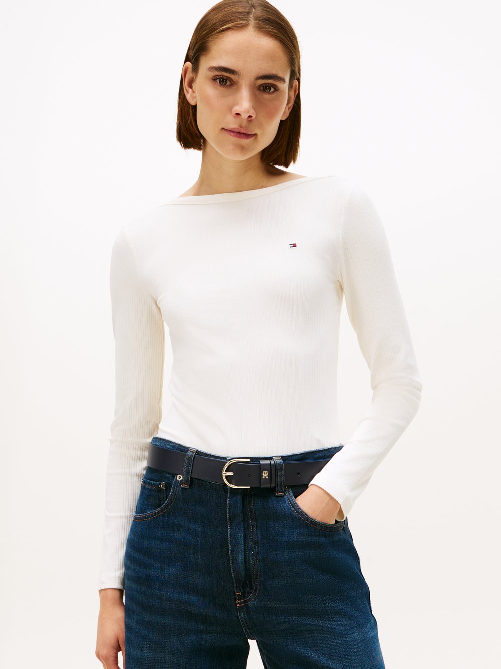 Thumbnail - Tommy Hilfiger Langarmshirt Damen Viskose weiß, XL