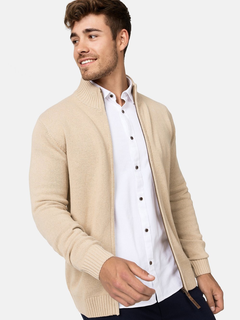 Indicode Strickjacke Herren Jersey beige, S