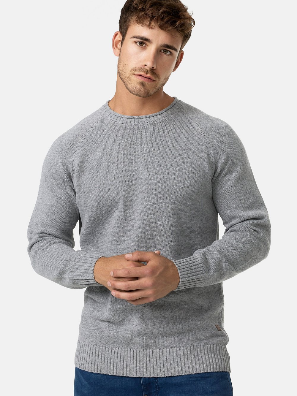 Indicode Strickpullover Herren Baumwolle grau, XL