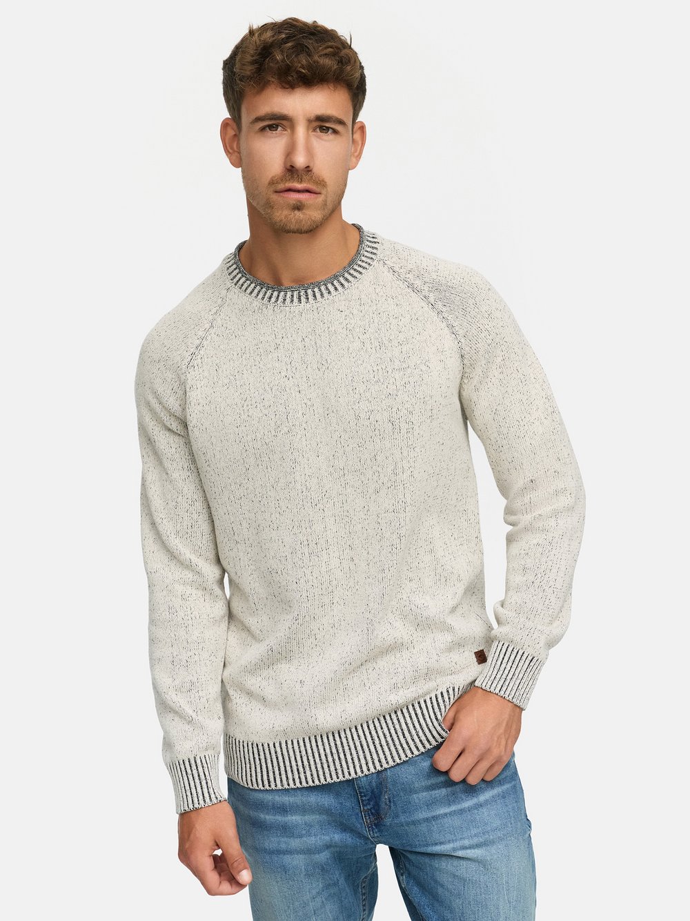 Indicode Strickpullover Herren Baumwolle beige, XL