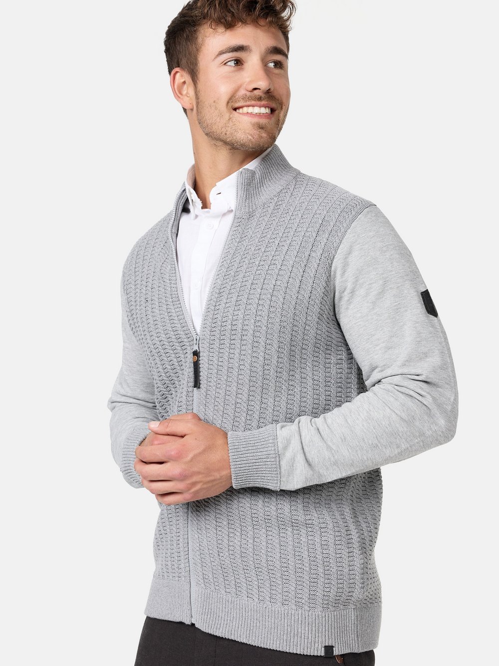 Indicode Strickjacke Herren Jersey grau, L