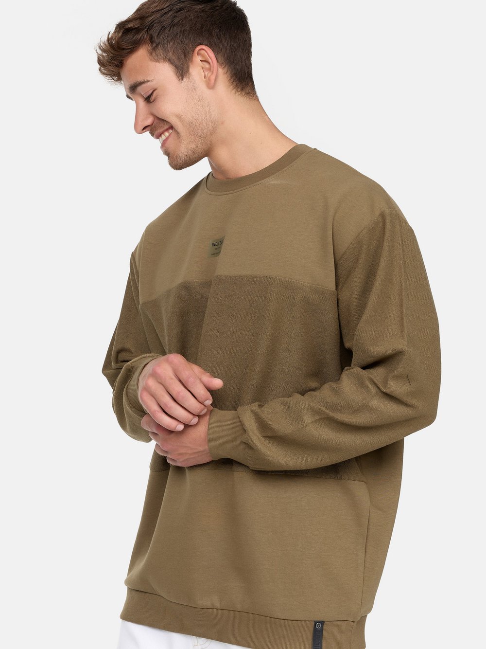 Indicode Sweatshirt Herren Baumwolle grün, S