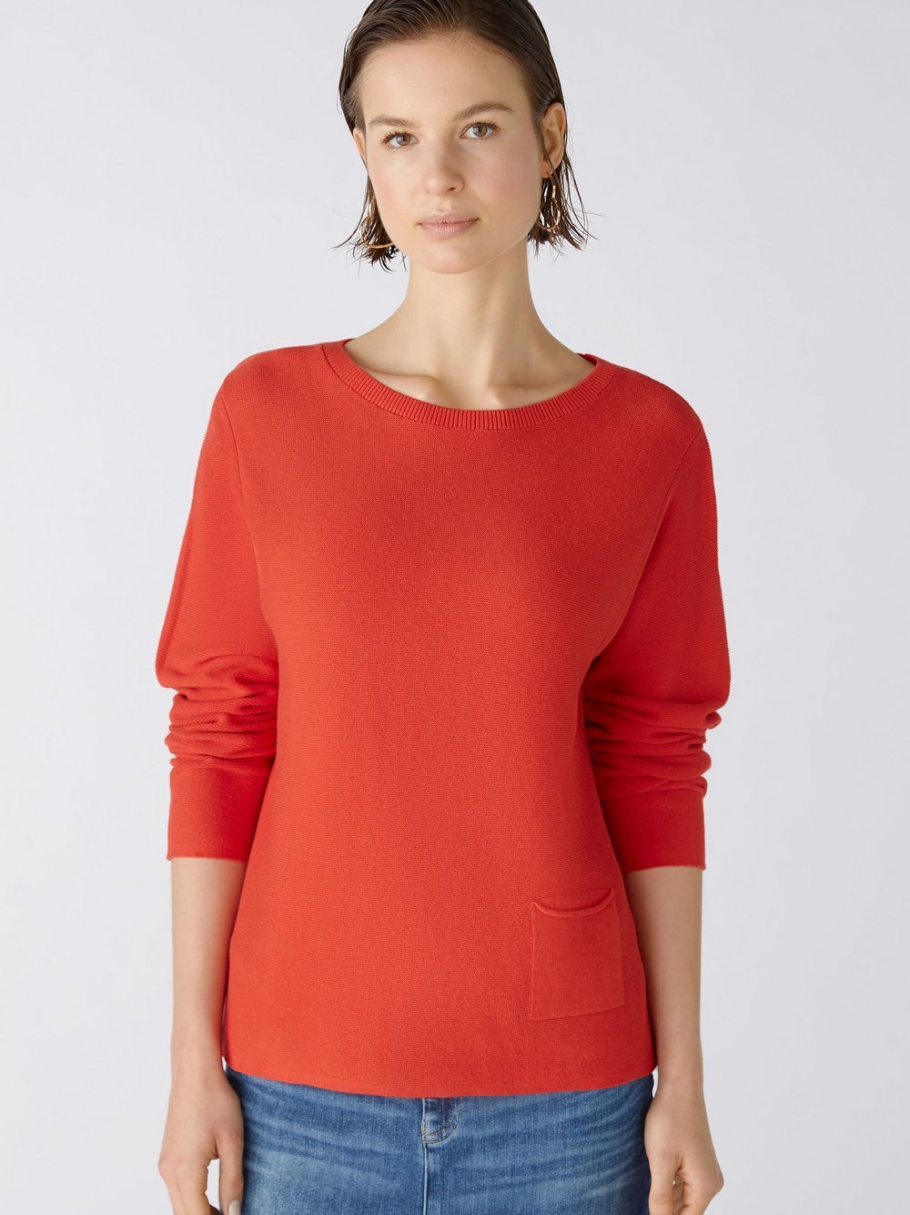 Oui Pullover Damen Baumwolle rot, 36