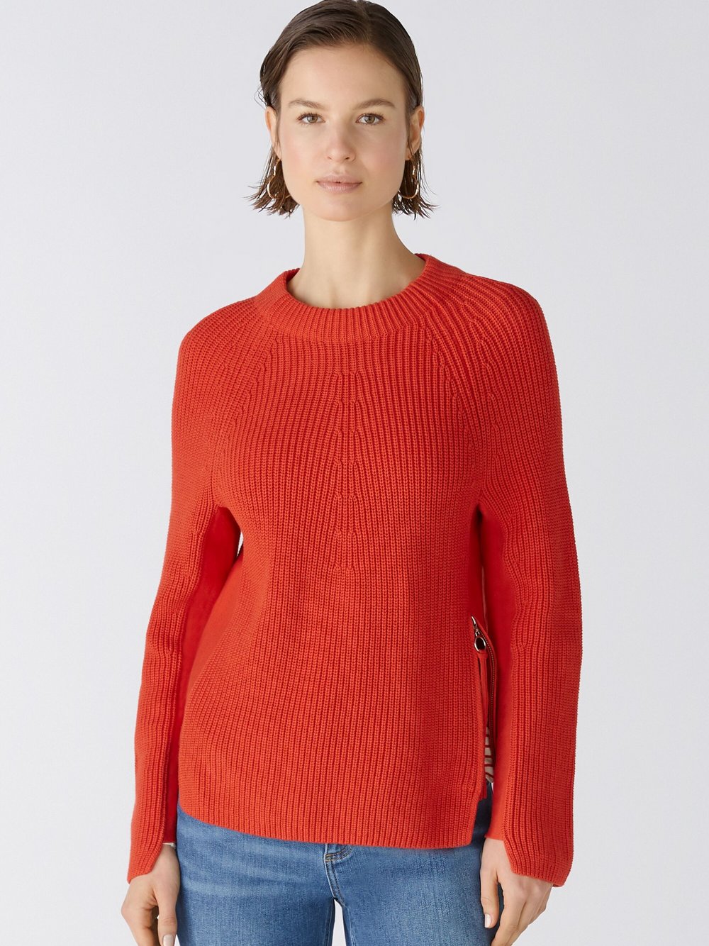 Oui Pullover Damen Baumwolle rot, 36