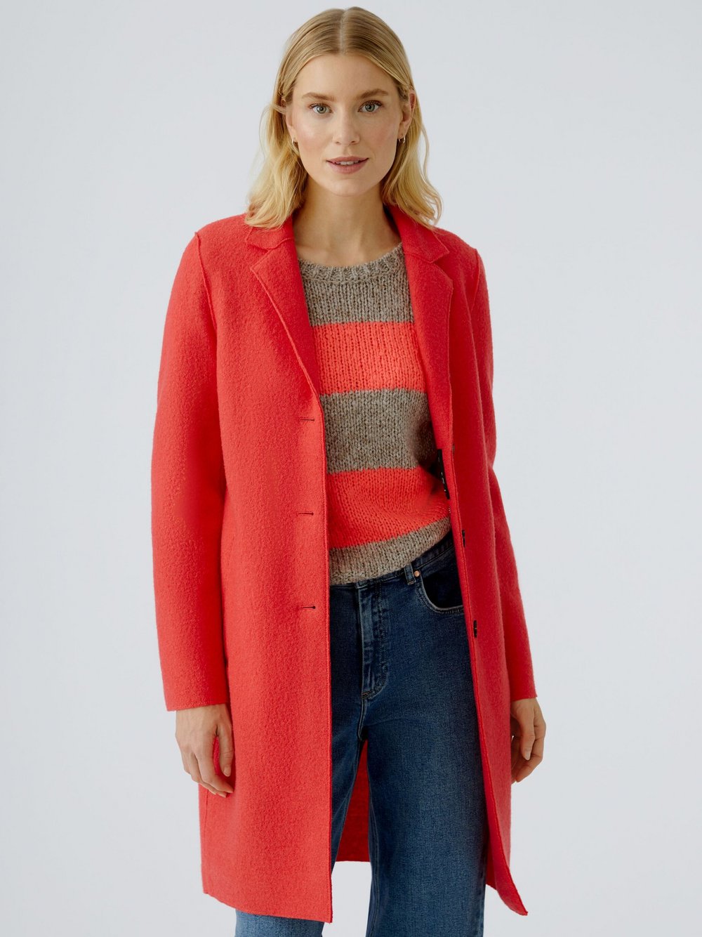Thumbnail - Oui Wollmantel Damen Schurwolle pink, 38
