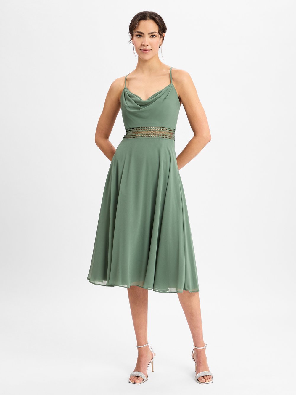 VM Abendkleid Damen Chiffon grün, 38