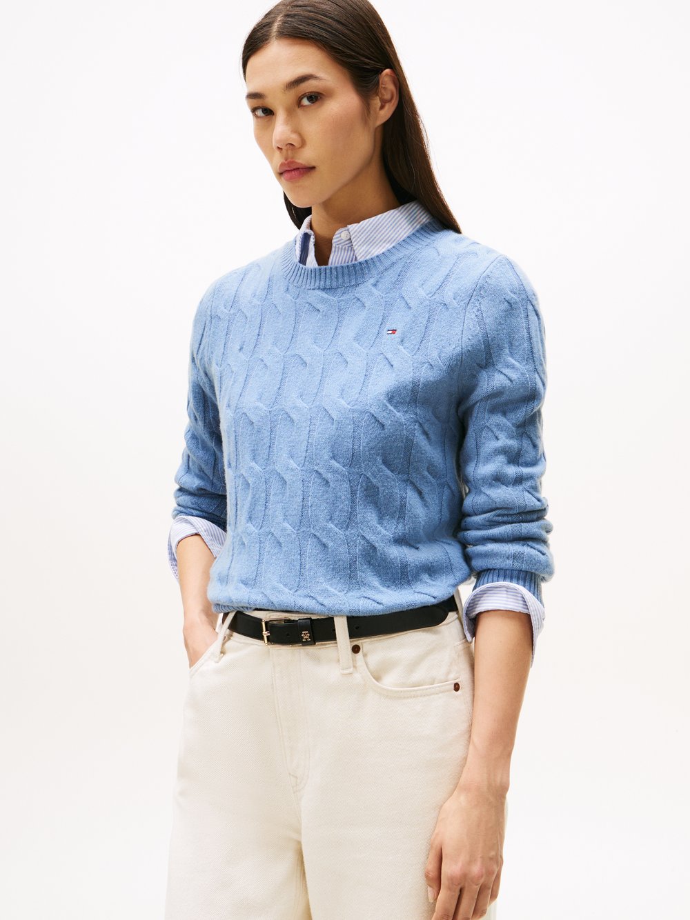 Thumbnail - Tommy Hilfiger Strickpullover Damen Wolle blau, XS