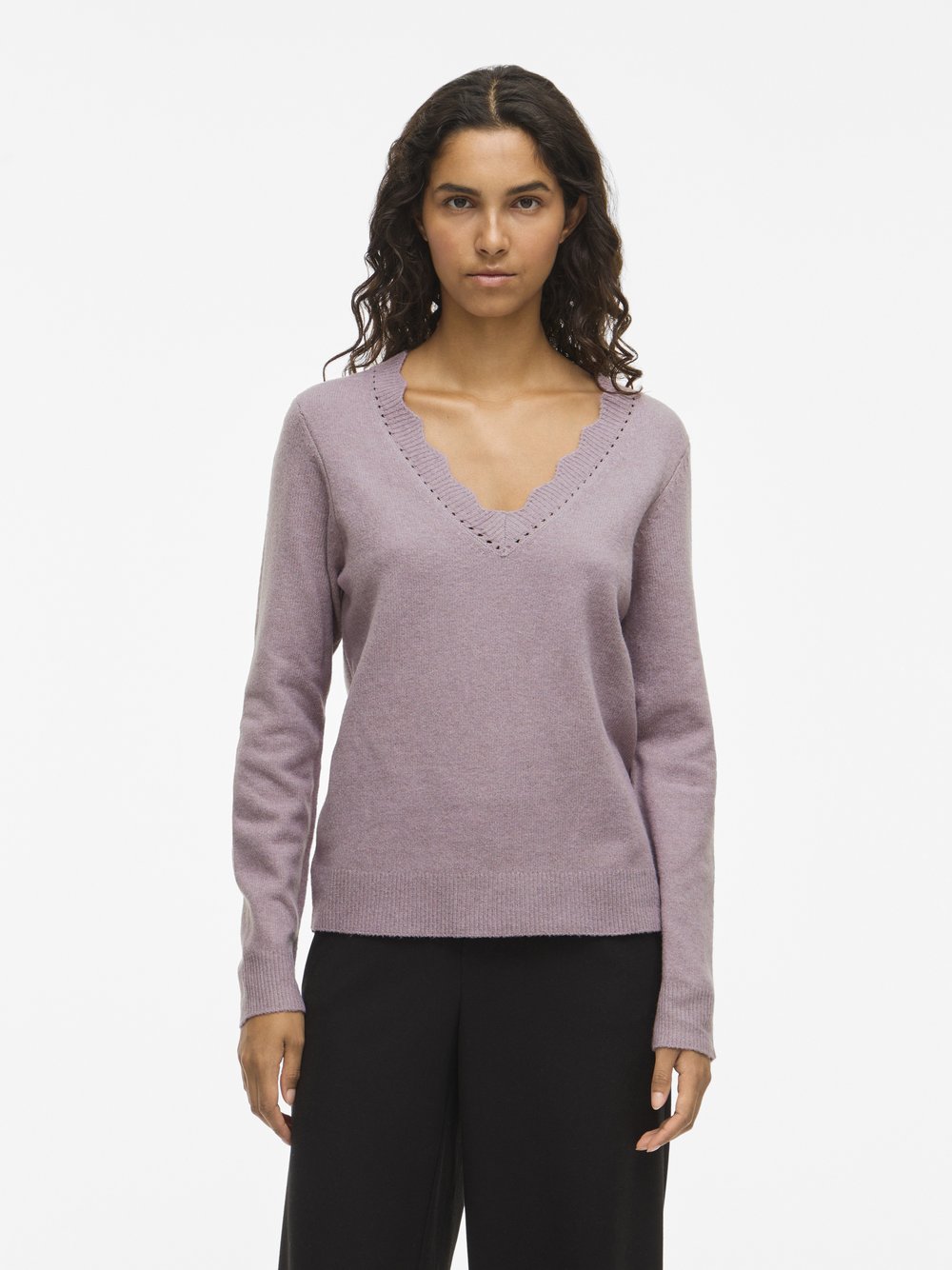 Vila Strickpullover Damen rosa meliert, L