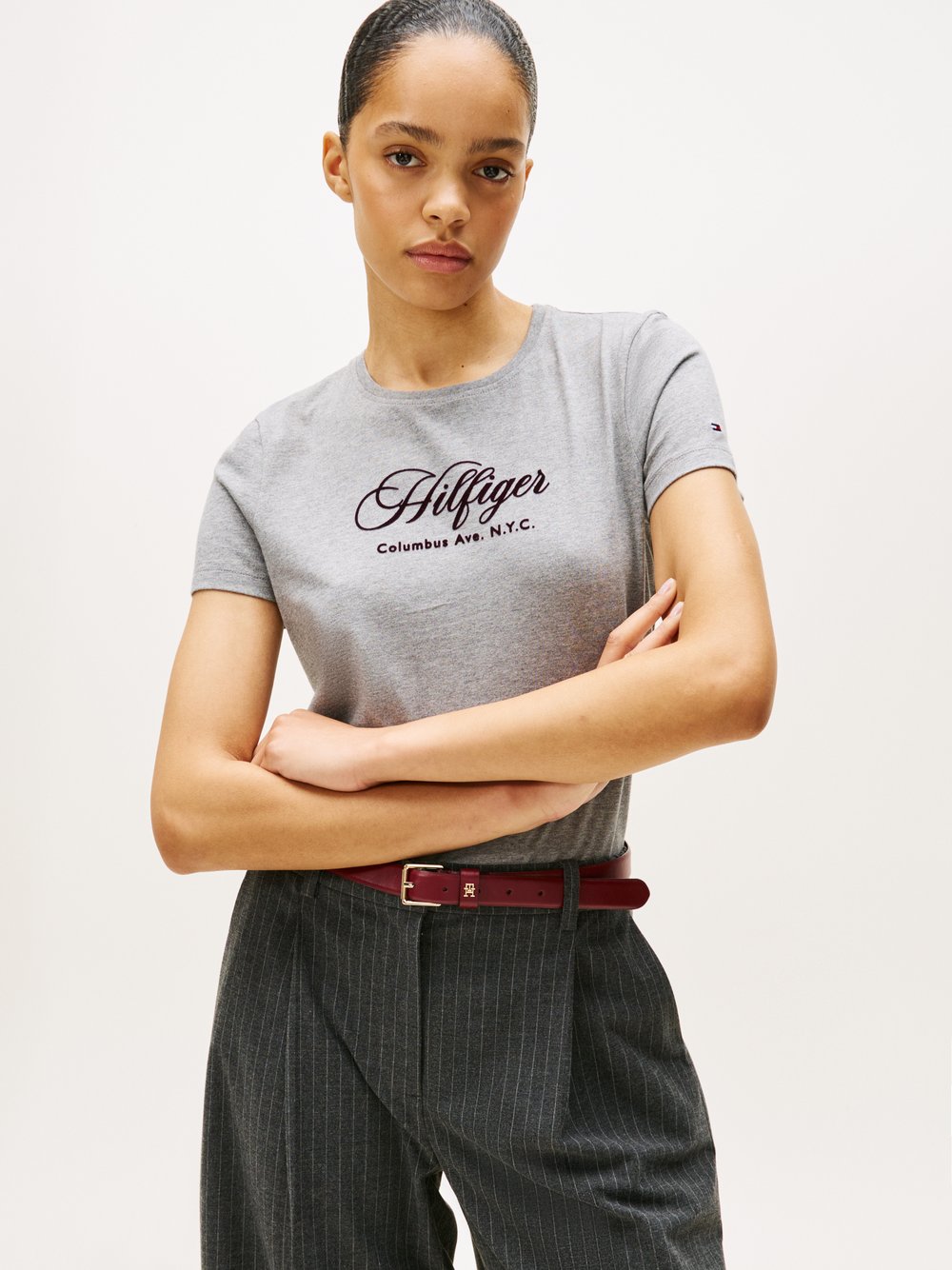 Tommy Hilfiger T-Shirt Damen Baumwolle mehrfarbig meliert, XXL