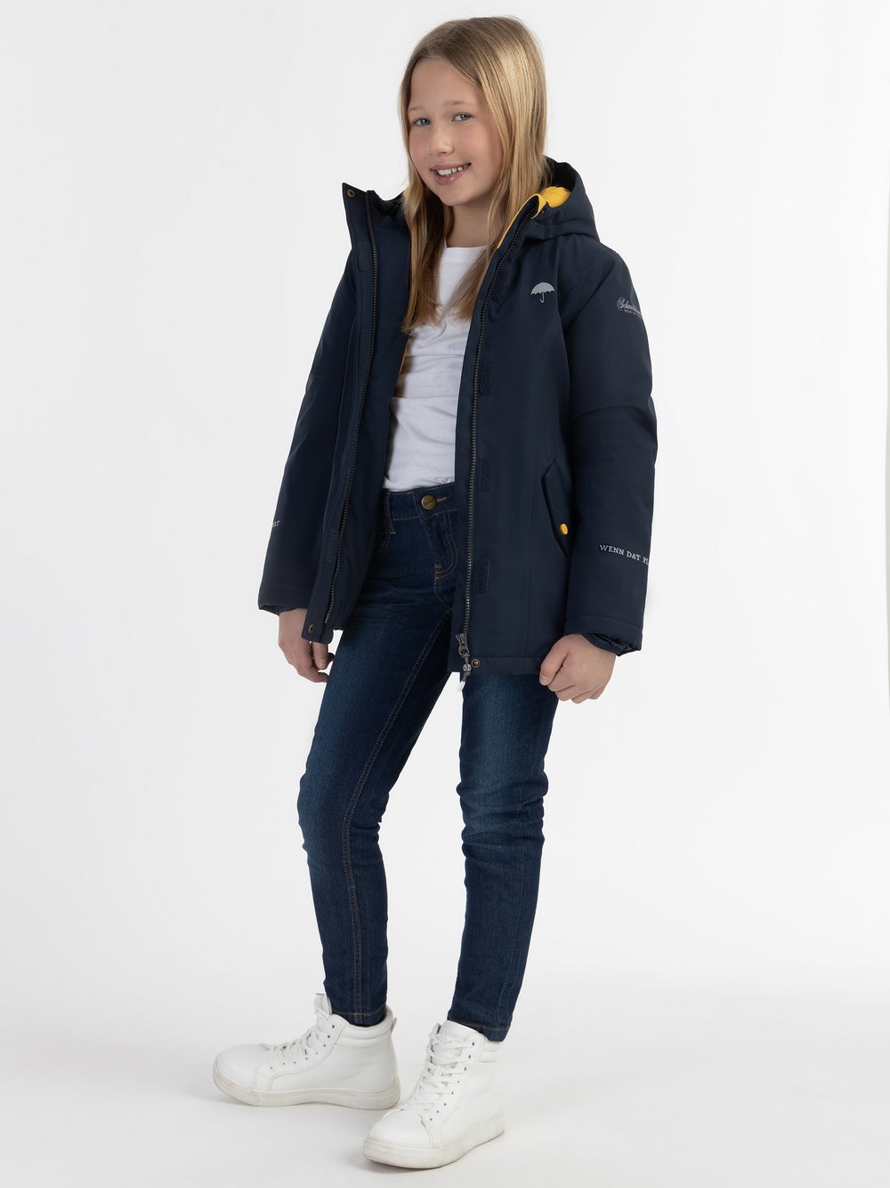 Schmuddelwedda Mädels Winterjacke Mädchen blau, 140