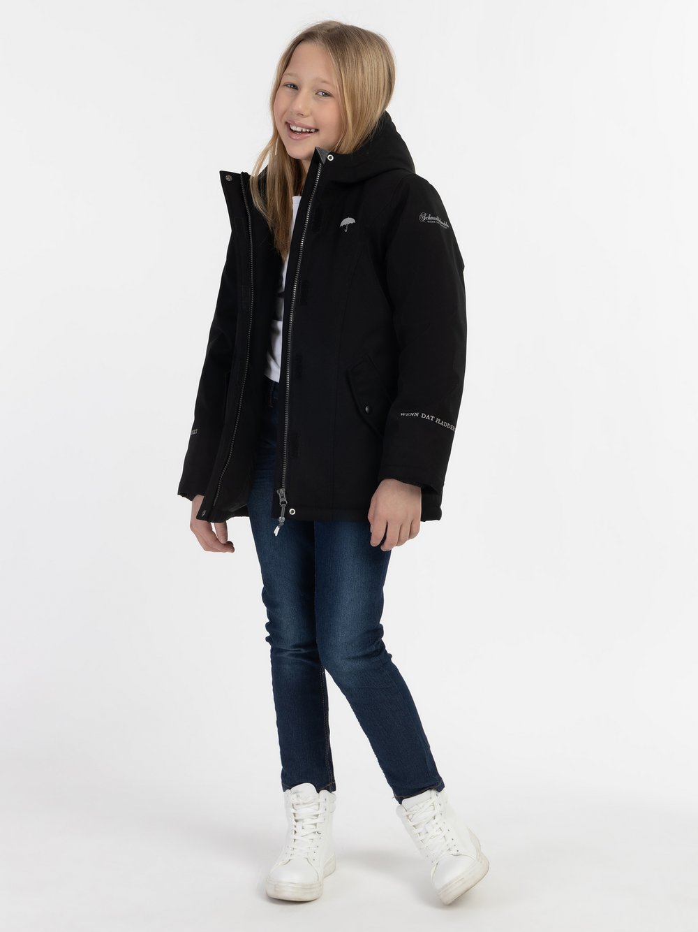 Schmuddelwedda Mädels Winterjacke Mädchen schwarz, 128