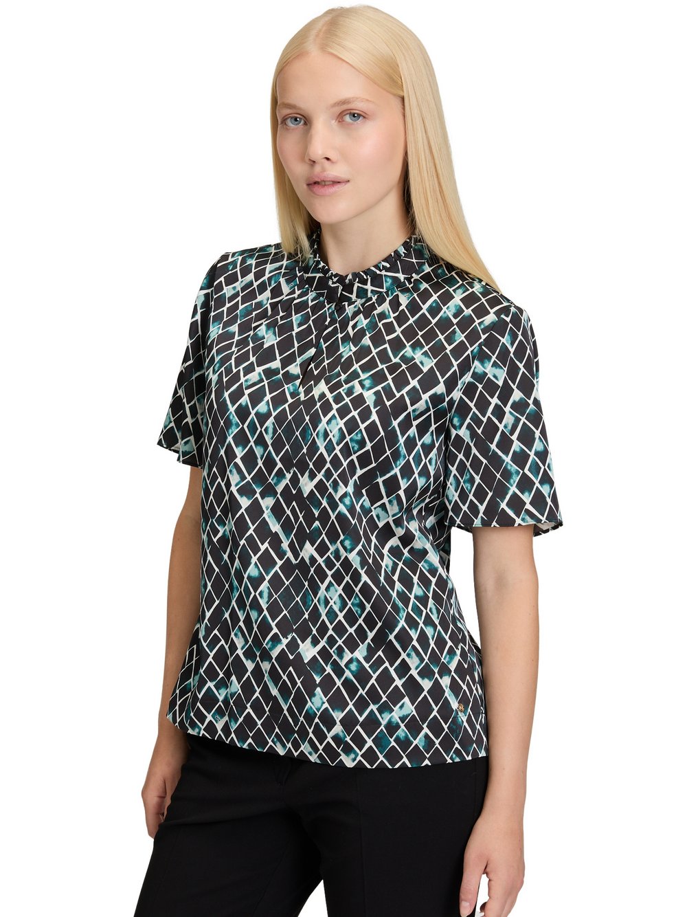 Betty & Co Blusenshirt Damen Satin mehrfarbig gemustert, 38