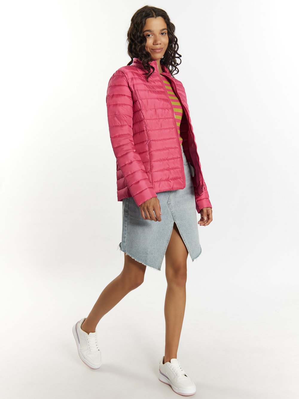 MyMo Leicht wattierte Jacke Damen rosa gestreift, XS