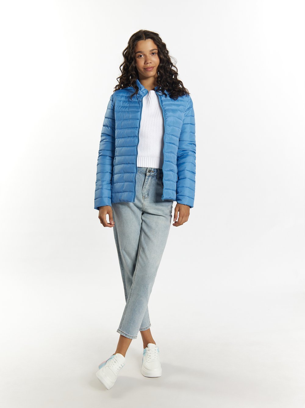 MyMo Leicht wattierte Jacke Damen blau gestreift, L