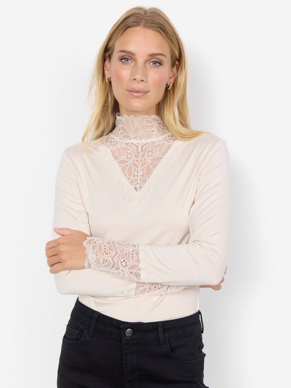 soyaconcept® Langarmshirt Damen Jersey weiß, S