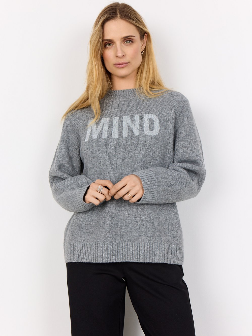 soyaconcept® Strickpullover Damen mehrfarbig meliert, XL